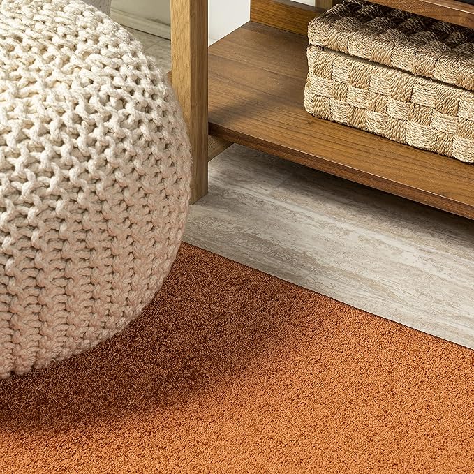 JONATHAN Y Haze Solid Low-Pile Orange Runner Rug 2x8, Coastal,Bohemian,Minimalist,Classic, Easy-Cleaning for Living Room,Bedroom,Kitchen,Pet Friendly,Non-Shedding (SEU100M-28)