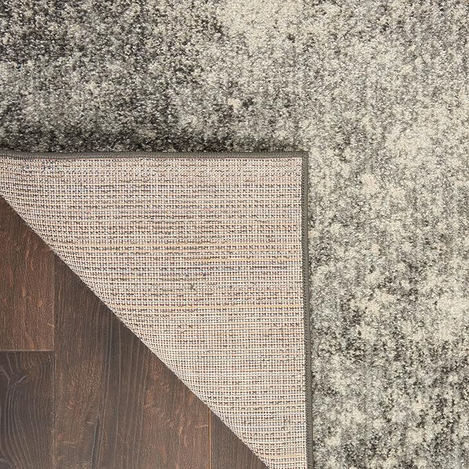 Nourison Home Passion Charcoal/Ivory 1'10'' x 6' Area-Rug, Modern, Abstract, Easy-Cleaning, Non Shedding, Bed Room, Living Room, Dining Room, Kitchen, (6' Runner)