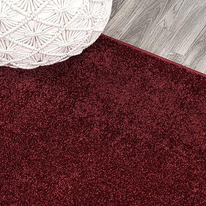 JONATHAN Y Haze Solid Low-Pile Dark Red 6x9 Oval Indoor Area Rug, Coastal,Bohemian,Minimalist,Classic, Easy-Cleaning for Living Room,Bedroom,Kitchen,Pet Friendly,Non-Shedding (SEU100Q-6OV)