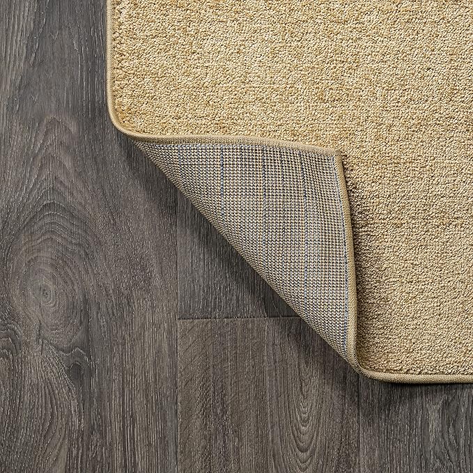 JONATHAN Y Haze Solid Low-Pile Mustard 8' Round Indoor Area Rug, Coastal,Bohemian,Minimalist,Classic, Easy-Cleaning for Living Room,Bedroom,Kitchen,Pet Friendly,Non-Shedding (SEU100B-8R)