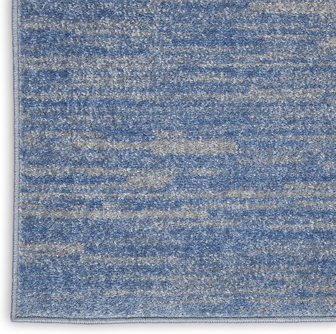Nourison Home Nourison Essentials Blue Grey 2'2" x 10' Area Rug - Easy Clean, Non Shedding, Bed Room, Living Room, Dining Room, Kitchen (10' Runner)