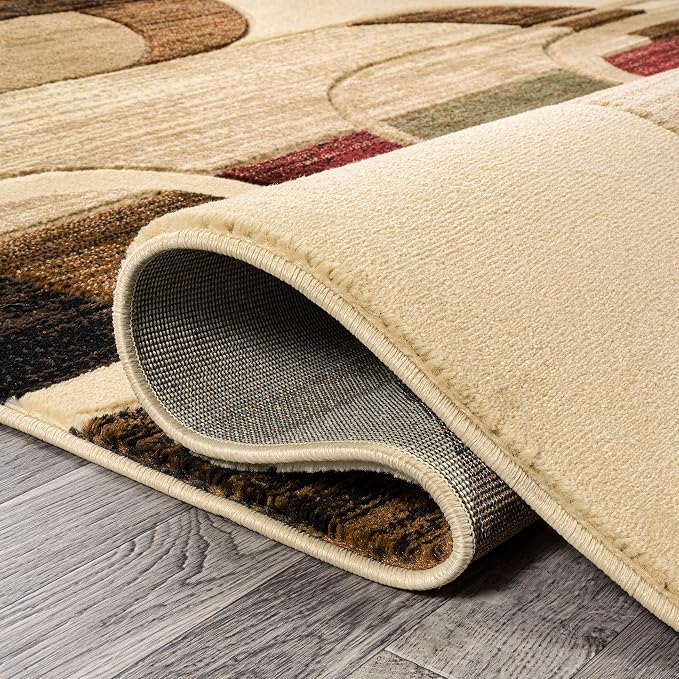 JONATHAN Y Abstract Arches Cream/Brown/Red Indoor Area Rug 5X8 ft, Tamara Retro for Living Room, Bedroom, Kitchen, Office, Easy-Cleaning, High Traffic, Pet-Friendly, Non-Shedding UNQ102A-5