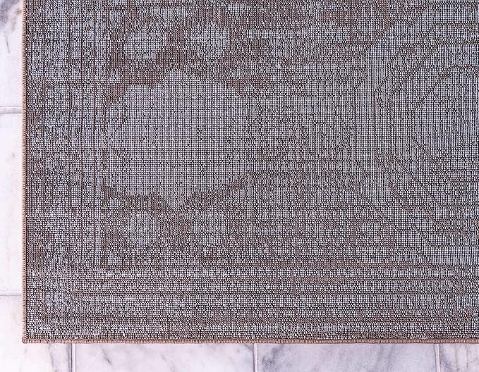 Unique Loom Bromley Collection Area Rug - Wells (6' x 9' Rectangle, Light Brown/ Ivory)