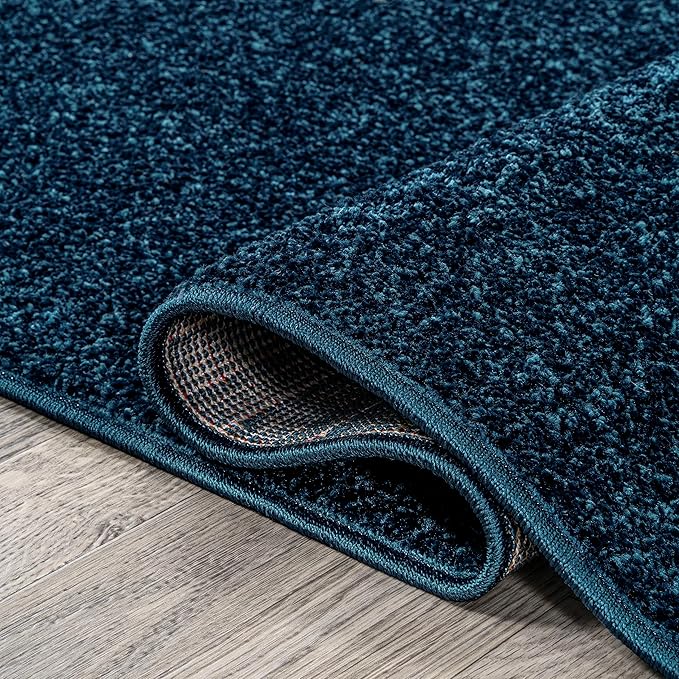 JONATHAN Y Haze Solid Low-Pile Navy Runner Rug 2x10, Coastal,Bohemian,Minimalist,Classic, Easy-Cleaning for Living Room,Bedroom,Kitchen,Pet Friendly,Non-Shedding (SEU100C-210)
