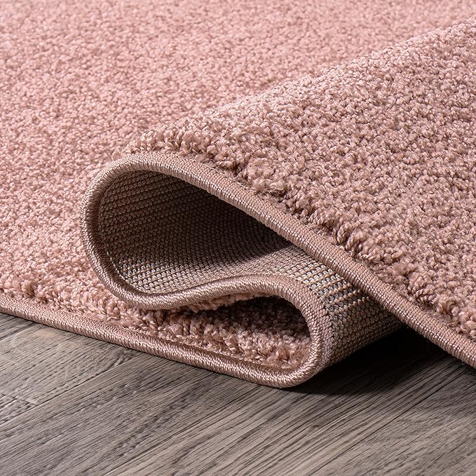 JONATHAN Y Haze Solid Low-Pile Pink Indoor Area Rug 5x8, Coastal,Bohemian,Minimalist,Classic, Easy-Cleaning for Living Room,Bedroom,Kitchen,Pet Friendly,Non-Shedding (SEU100P-5)