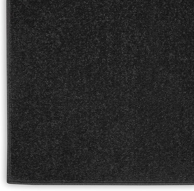 Nourison Home Nourison Essentials Black 2'2" x 10' Area Rug - Easy Clean, Non Shedding, Bed Room, Living Room, Dining Room, Kitchen (10' Runner)