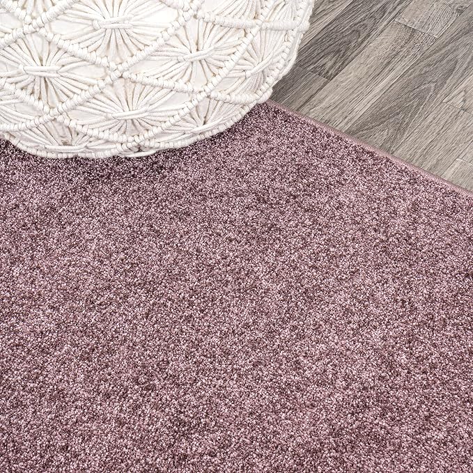 JONATHAN Y Haze Solid Low-Pile Light Purple Indoor Area Rug 6x9, Coastal,Bohemian,Minimalist,Classic, Easy-Cleaning for Living Room,Bedroom,Kitchen,Pet Friendly,Non-Shedding (SEU100R-6)