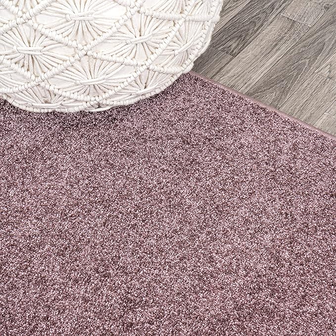 JONATHAN Y Haze Solid Low-Pile Light Purple 5x8 Oval Indoor Area Rug, Coastal,Bohemian,Minimalist,Classic, Easy-Cleaning for Living Room,Bedroom,Kitchen,Pet Friendly,Non-Shedding (SEU100R-5OV)