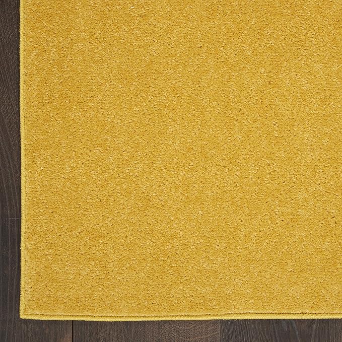 Nourison Home Nourison Essentials Yellow 5' x Square Area Rug - Easy Clean, Non Shedding, Bed Room, Living Room, Dining Room, Kitchen (5' x Square)
