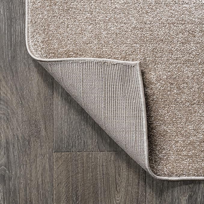 JONATHAN Y Haze Solid Low-Pile Beige 4x6 Oval Indoor Area Rug, Coastal,Bohemian,Minimalist,Classic, Easy-Cleaning for Living Room,Bedroom,Kitchen,Pet Friendly,Non-Shedding (SEU100G-4OV)