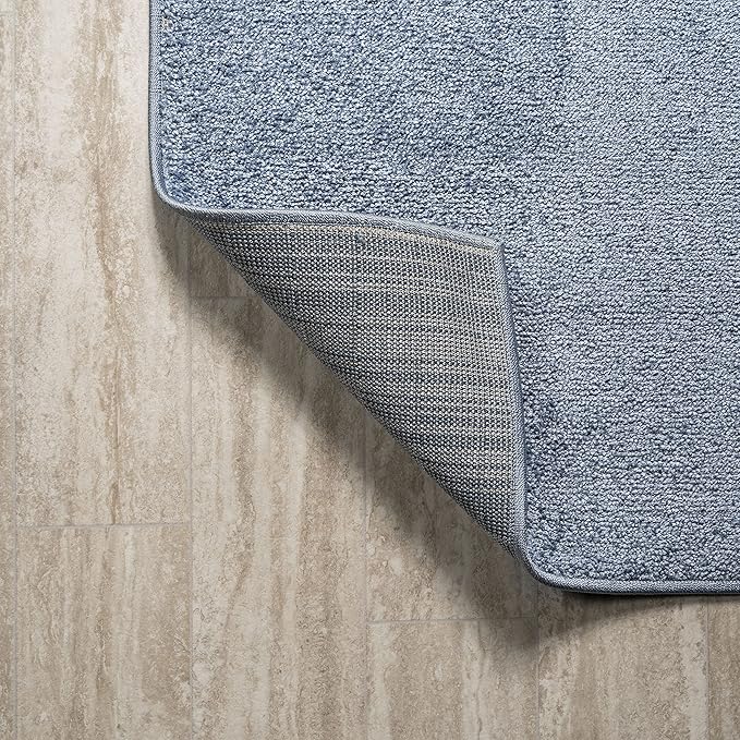 JONATHAN Y Haze Solid Low-Pile Classic Blue Runner Rug 2x8, Coastal,Bohemian,Minimalist,Classic, Easy-Cleaning for Living Room,Bedroom,Kitchen,Pet Friendly,Non-Shedding (SEU100F-28)