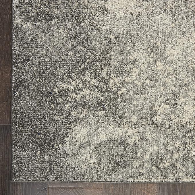 Nourison Home Passion Charcoal/Ivory 9' x 12' Area-Rug, Modern, Abstract, Easy-Cleaning, Non Shedding, Bed Room, Living Room, Dining Room, Kitchen (9x12)