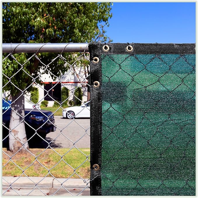 ColourTree Customized Size Fence Screen Privacy Screen Green 6' x 28' - Commercial Grade 170 GSM - Heavy Duty - 3 Years Warranty - Cable Zip Ties Included