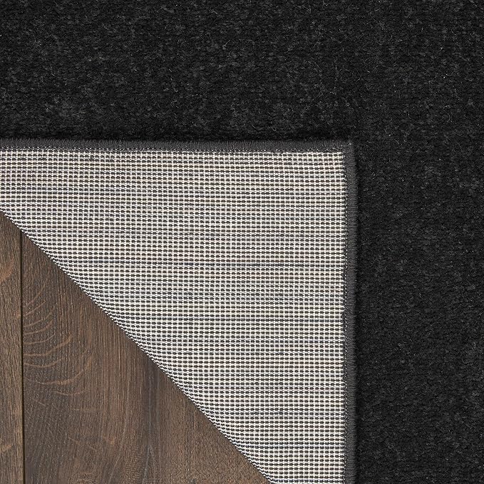 Nourison Home Nourison Essentials Black 2'2" x 10' Area Rug - Easy Clean, Non Shedding, Bed Room, Living Room, Dining Room, Kitchen (10' Runner)