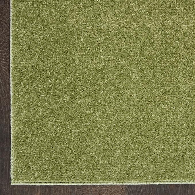 Nourison Home Nourison Essentials Green 2'2" x 16' Area Rug - Easy Clean, Non Shedding, Bed Room, Living Room, Dining Room, Kitchen (16' Runner)
