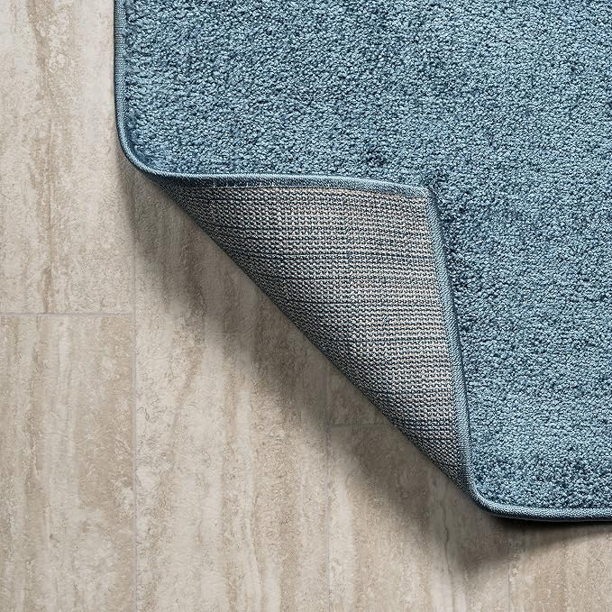 JONATHAN Y Haze Solid Low-Pile Turquoise 8' Round Indoor Area Rug, Coastal,Bohemian,Minimalist,Classic, Easy-Cleaning for Living Room,Bedroom,Kitchen,Pet Friendly,Non-Shedding (SEU100H-8R)