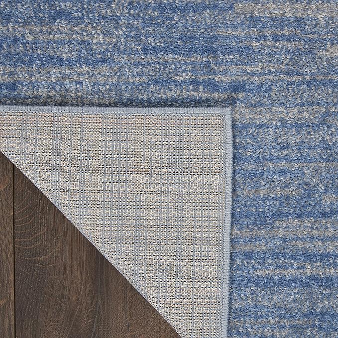 Nourison Home Nourison Essentials Blue Grey 2'2" x 20' Area Rug - Easy Clean, Non Shedding, Bed Room, Living Room, Dining Room, Kitchen (20' Runner)