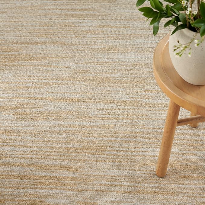 Nourison Home Nourison Essentials Ivory Gold 12' x 15' Area Rug - Easy Clean, Non Shedding, Bed Room, Living Room, Dining Room, Kitchen (12' x 15')
