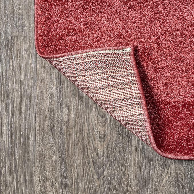 JONATHAN Y Haze Solid Low-Pile Red Runner Rug 2x12, Coastal,Bohemian,Minimalist,Classic, Easy-Cleaning for Living Room,Bedroom,Kitchen,Pet Friendly,Non-Shedding (SEU100E-212)