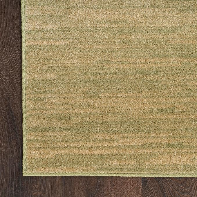 Nourison Home Nourison Essentials Green Gold 2'2" x 10' Area Rug - Easy Clean, Non Shedding, Bed Room, Living Room, Dining Room, Kitchen (10' Runner)