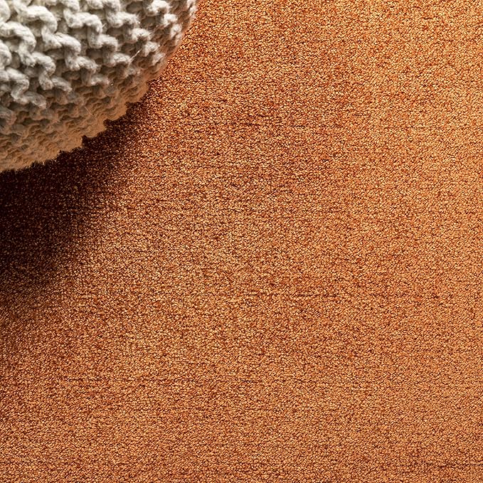JONATHAN Y Haze Solid Low-Pile Orange Indoor Area Rug 10x14, Coastal,Bohemian,Minimalist,Classic, Easy-Cleaning for Living Room,Bedroom,Kitchen,Pet Friendly,Non-Shedding (SEU100M-14)