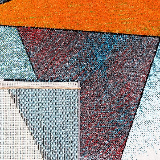 Paco Home Colorful Area Rug with Geometric Shapes in Multicolor, Size: 4' x 5'7"